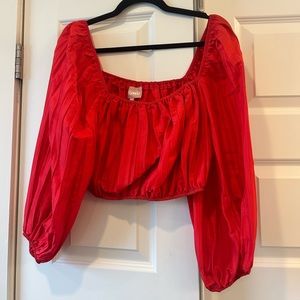 SMYM x Heather McMahan crop top in red